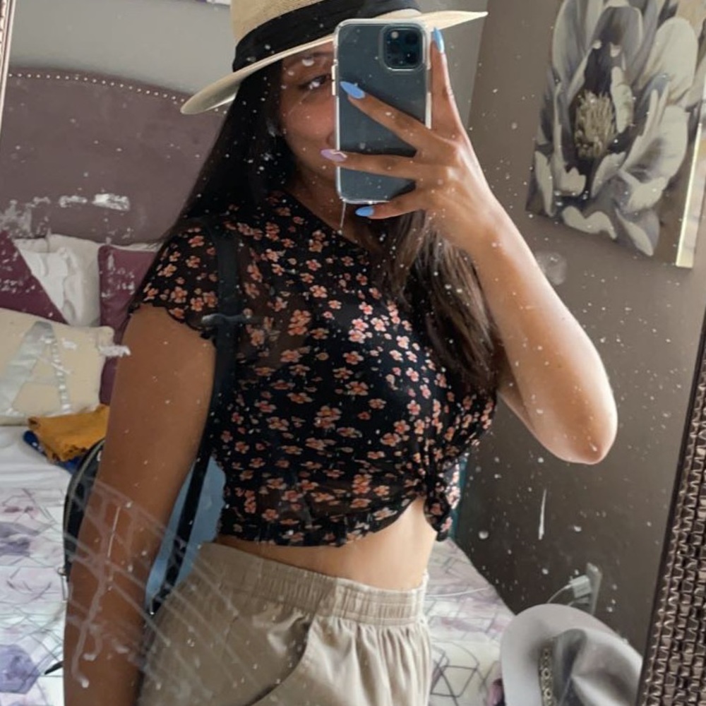 cute mesh floral top